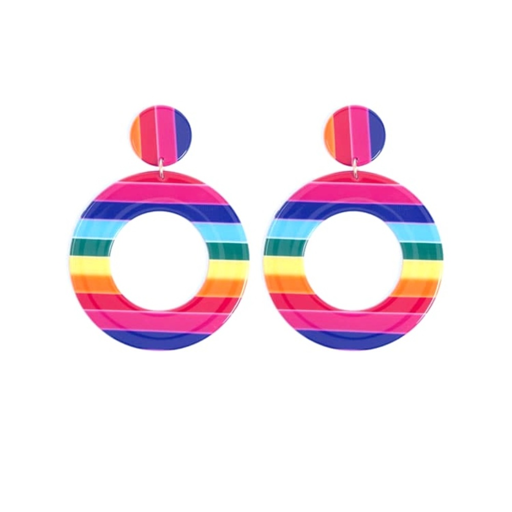 New Forever 21 Rainbow Earrings Retro 80s Fashion